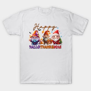 Happy Hallothanksmas Gnomes #3 T-Shirt